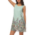 Summer Floral Short Dress Loose Sleeveless Sundress - menochic